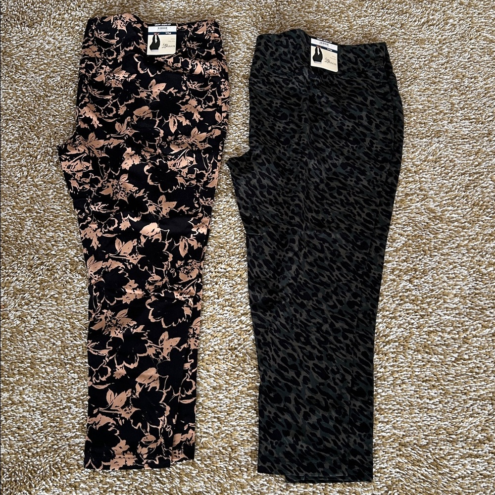 Floral and Leopard Print Pants Set
